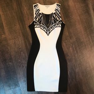 Beaded contour mini bodycon Dress